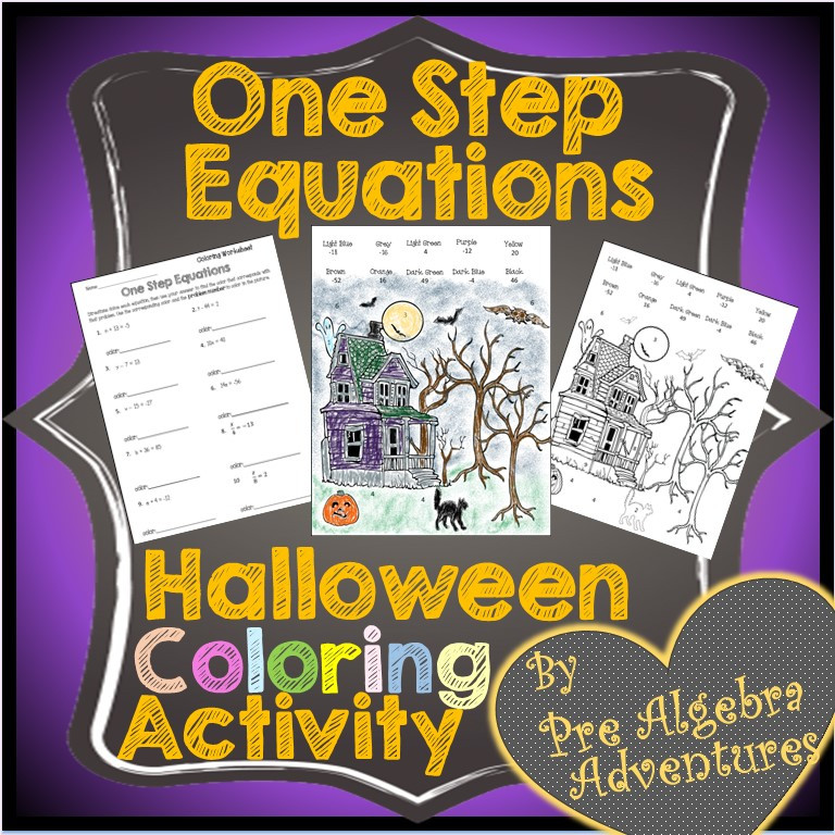 Halloween One Step Equations Coloring Activity