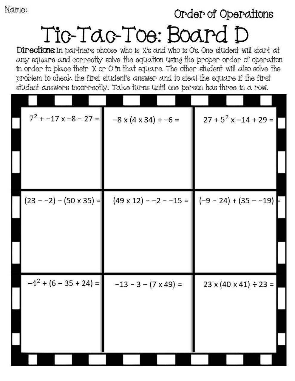 From The Hive: 4 square tic tac toe