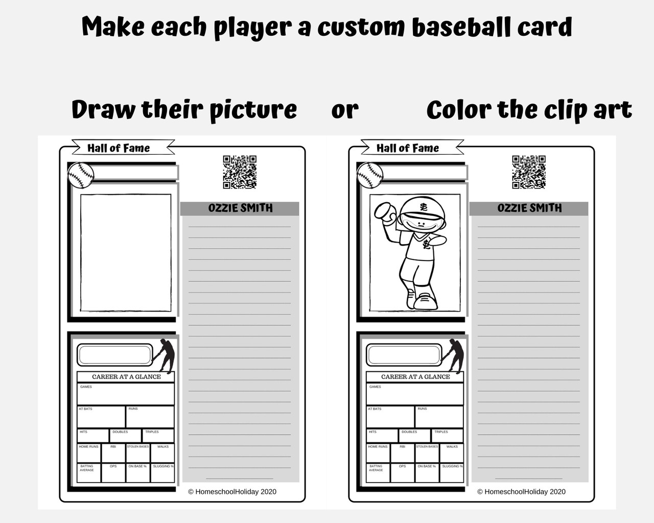 Baseball Hall of Fame Player Research, Mini Book and Baseball Card Project