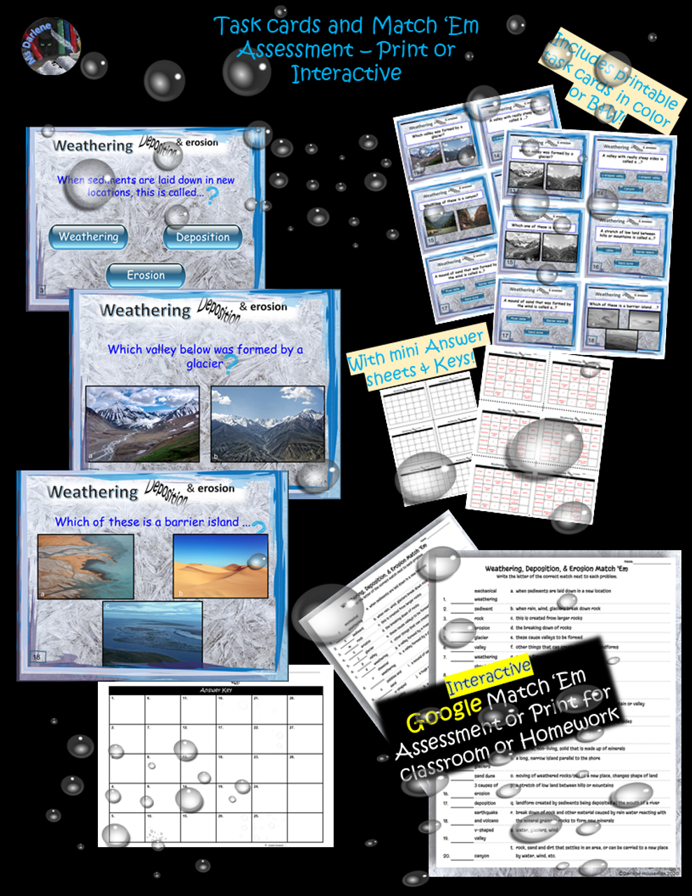 Weathering Depo Erosion~Interactive~Distance Learning~Google Slides/Print BUNDLE