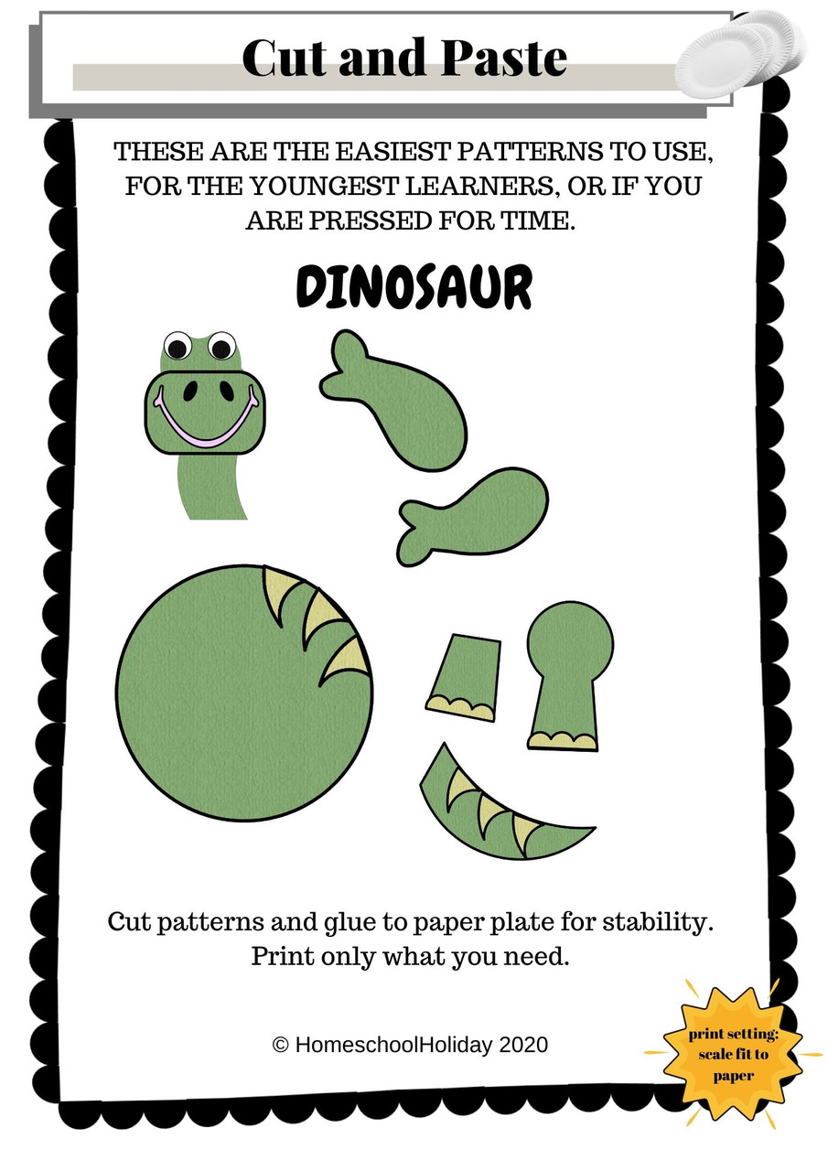 Dinosaur Paper Plate Animal Craft Paper & DIGITAL version! - Dinosaur ...