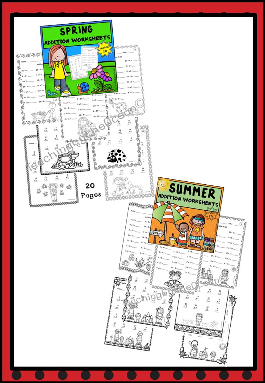 Addition and Subtraction to 20 Fact Fluency - All Year Bundle