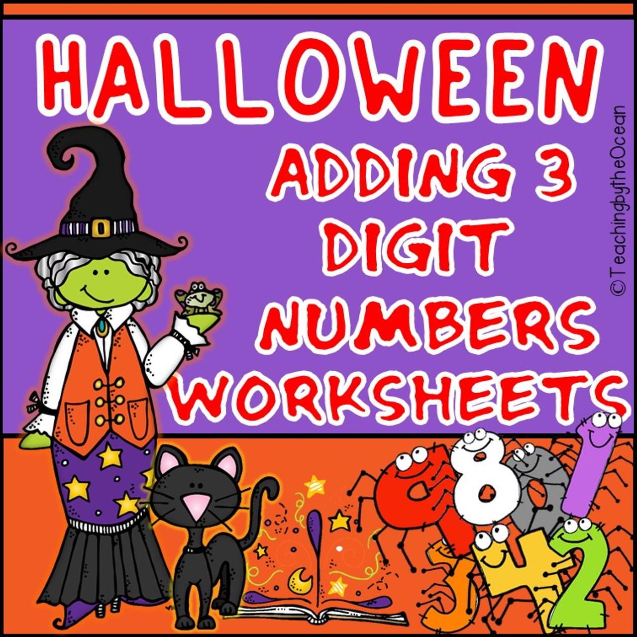 adding 3 digit numbers worksheets halloween themed amped up learning