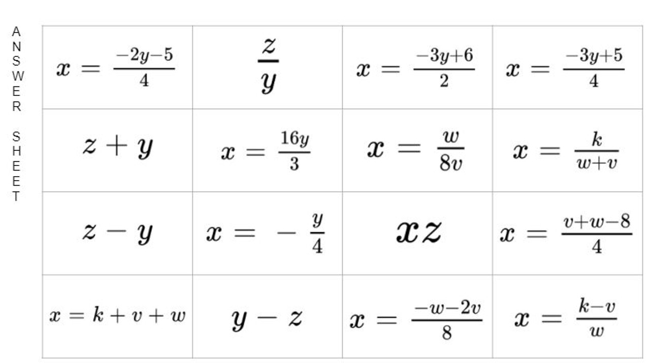 Rewriting Literal Equations: Google Slides Picture Puzzle - 16 Problems