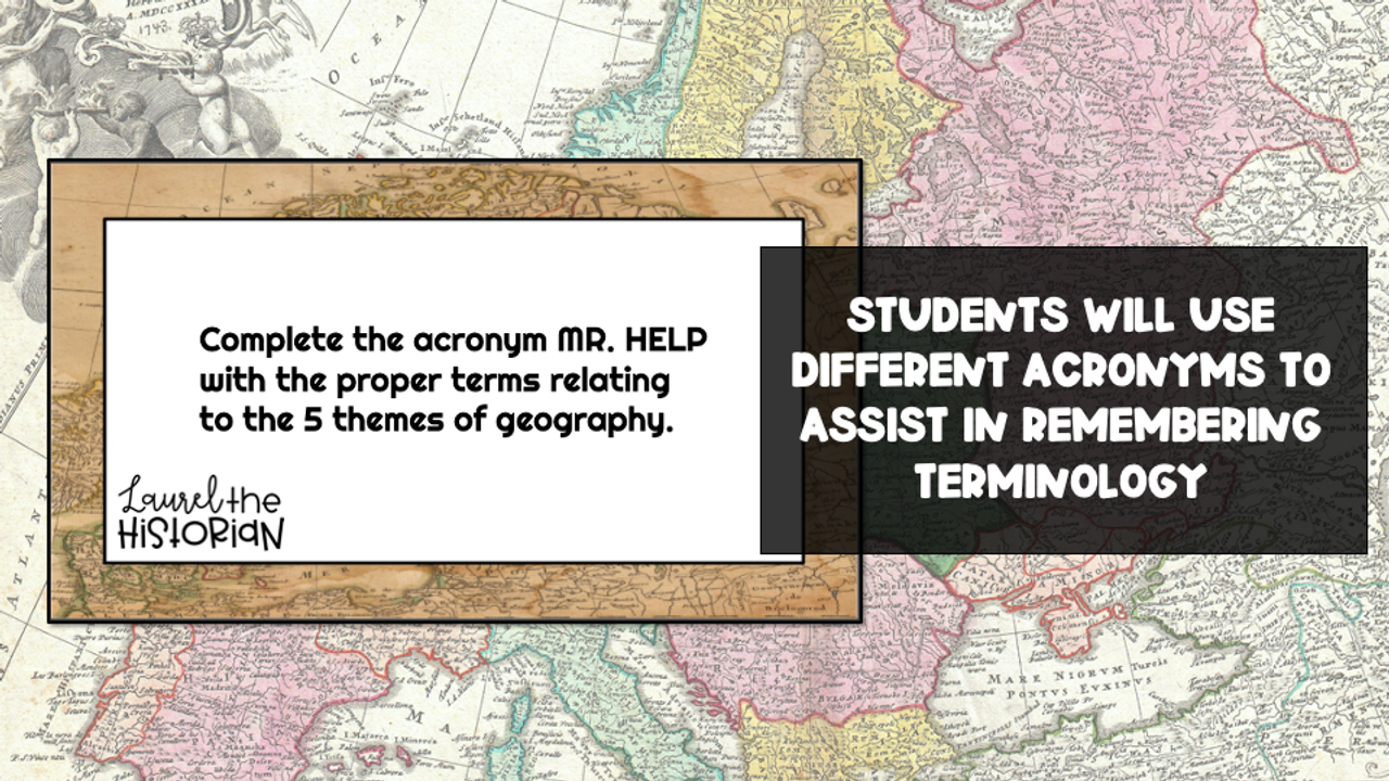 5 Themes of Geography & Map Skills Task Cards 