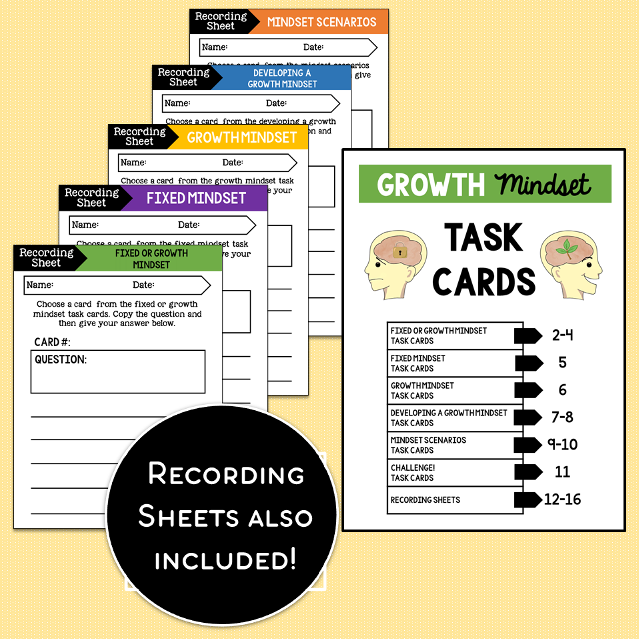 Growth Mindset Task Cards