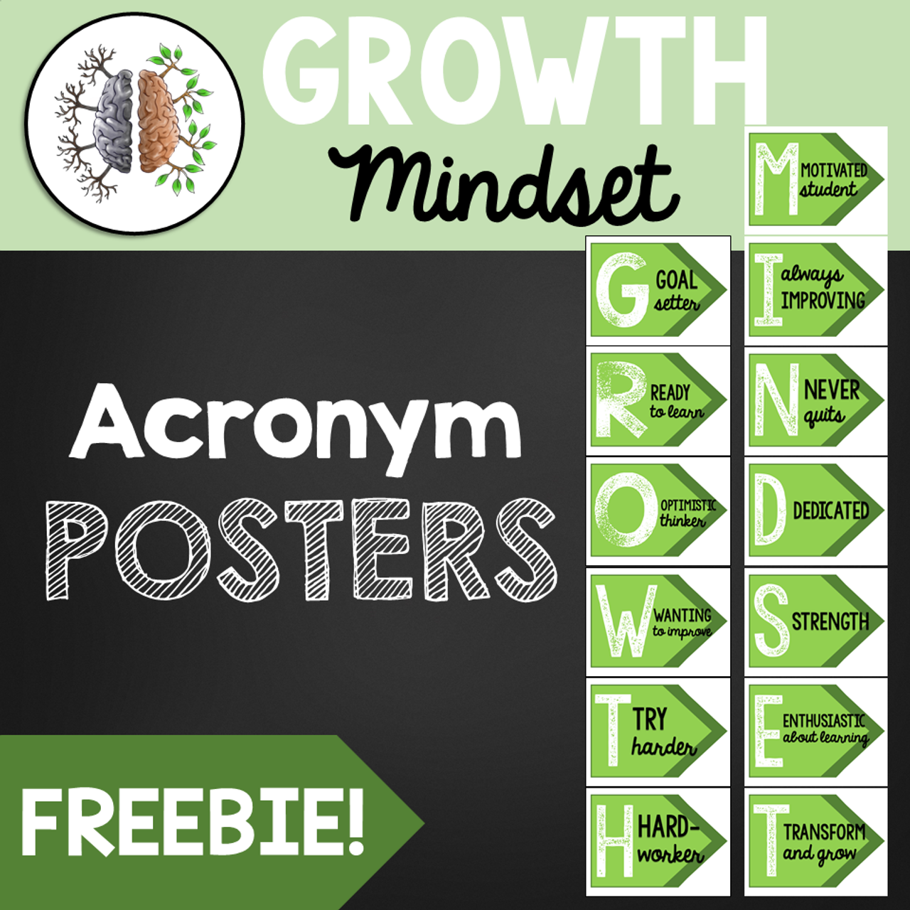 Growth Mindset Acronym Posters FREEBIE