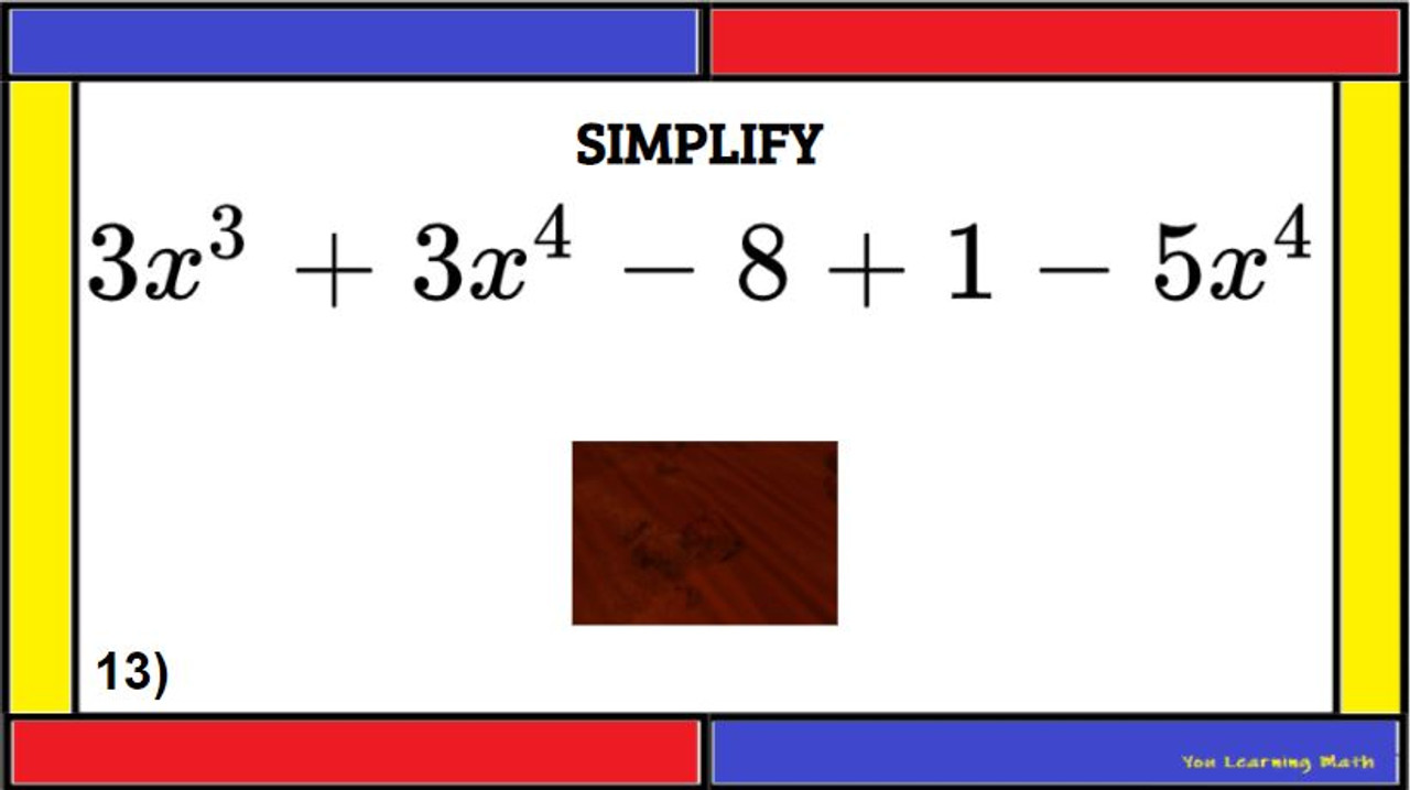 Adding and Subtracting Polynomials: Google Slides Picture Puzzle - 20 Problems
