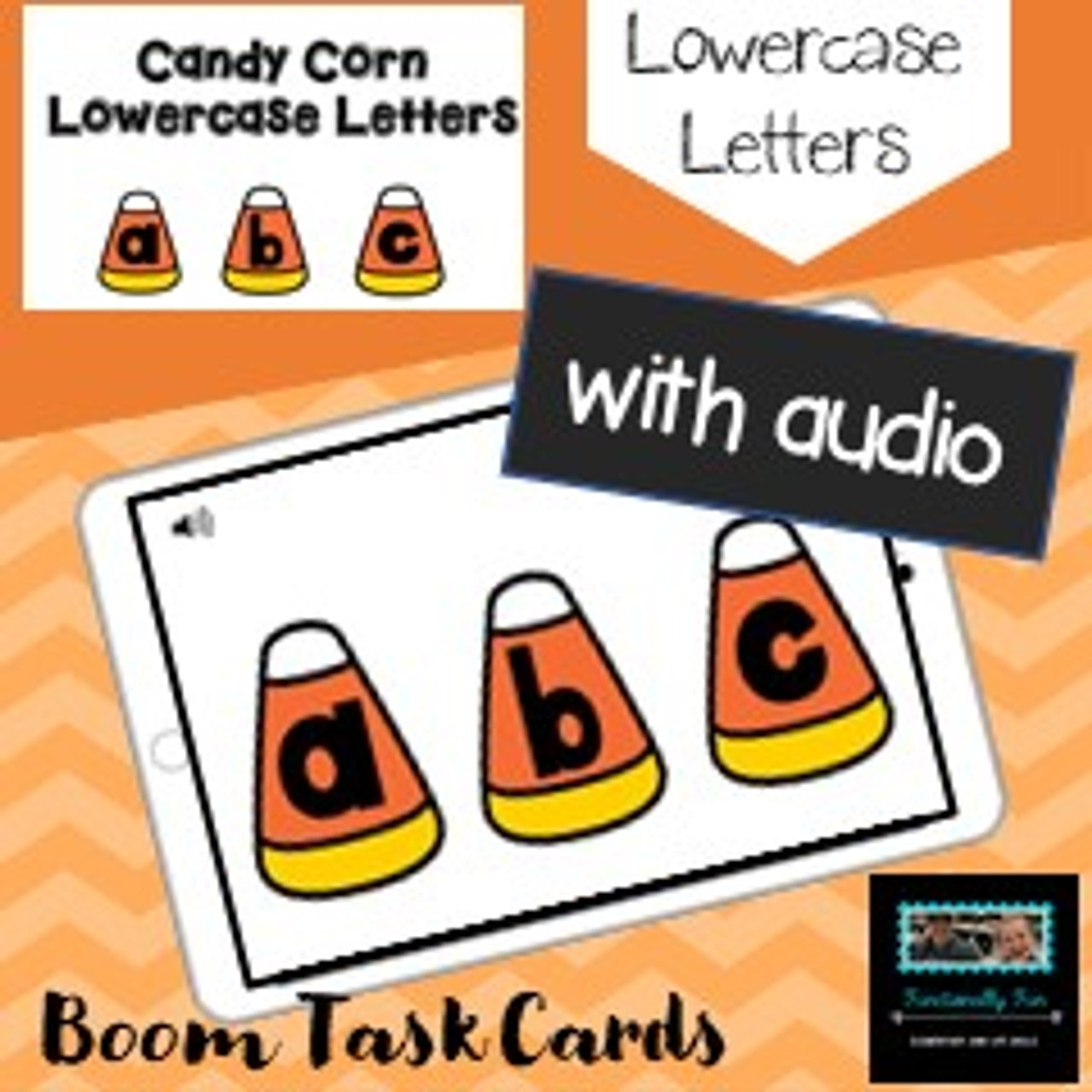Candy Corn Lowercase Letter Boom Cards - with audio