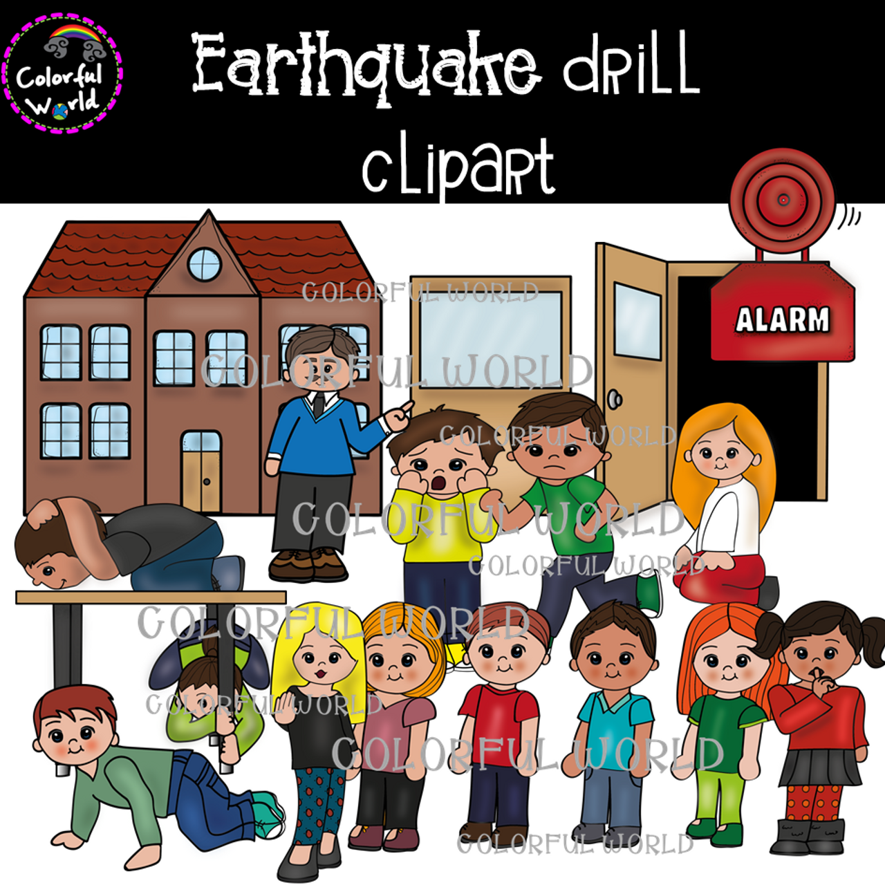 Earthquake drill clipart - Amped Up Learning