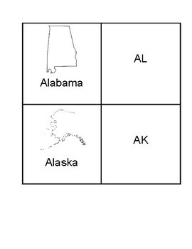 United States State Abbreviation Match Game - Amped Up Learning