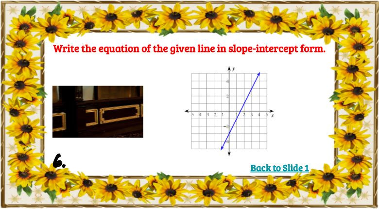 Slope-Intercept Form from a Graph and 2-Points: Google Slides Picture ...