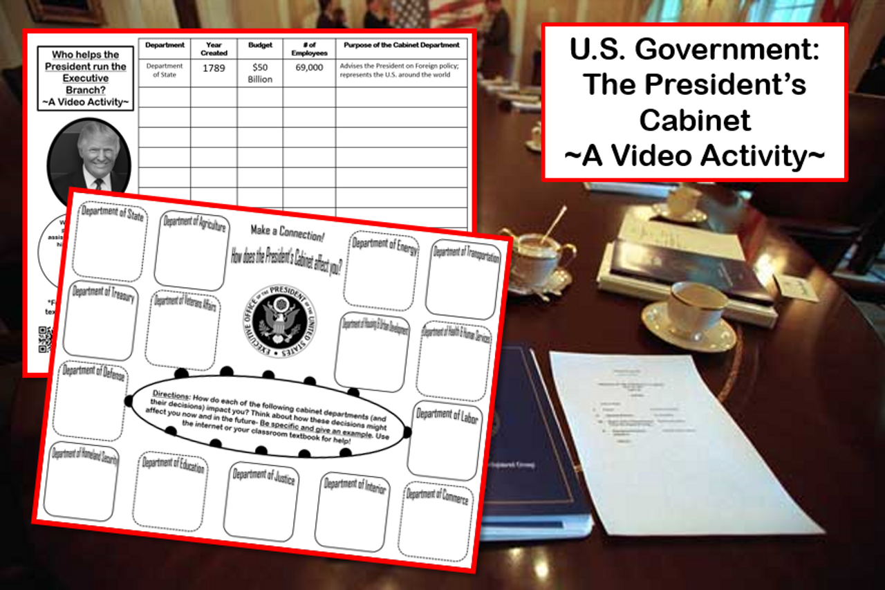 U S Government The President S Cabinet A Video Activity Free