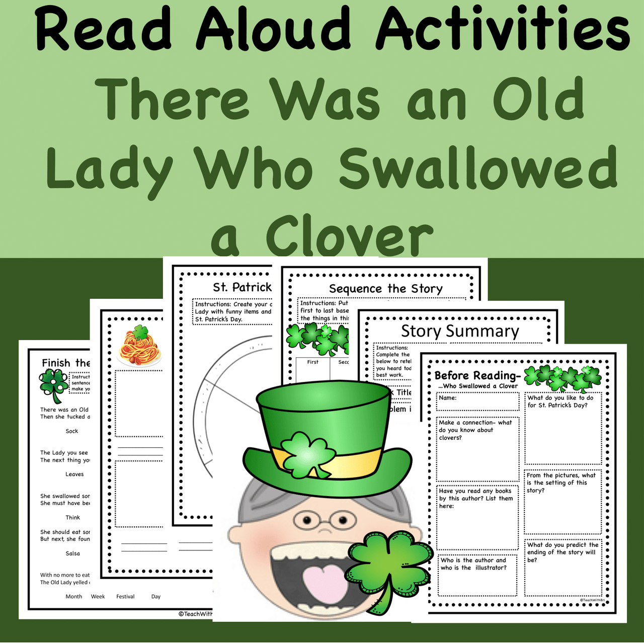 St. Patrick's Day Read-A-Loud Activities- There Was A Old Lady Who Swallowed A Clover