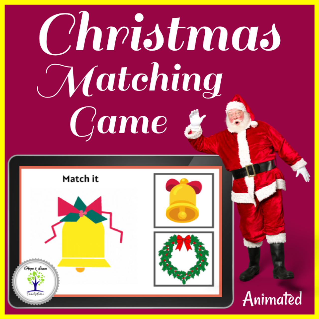 Animated Christmas Matching Game Boom Cards