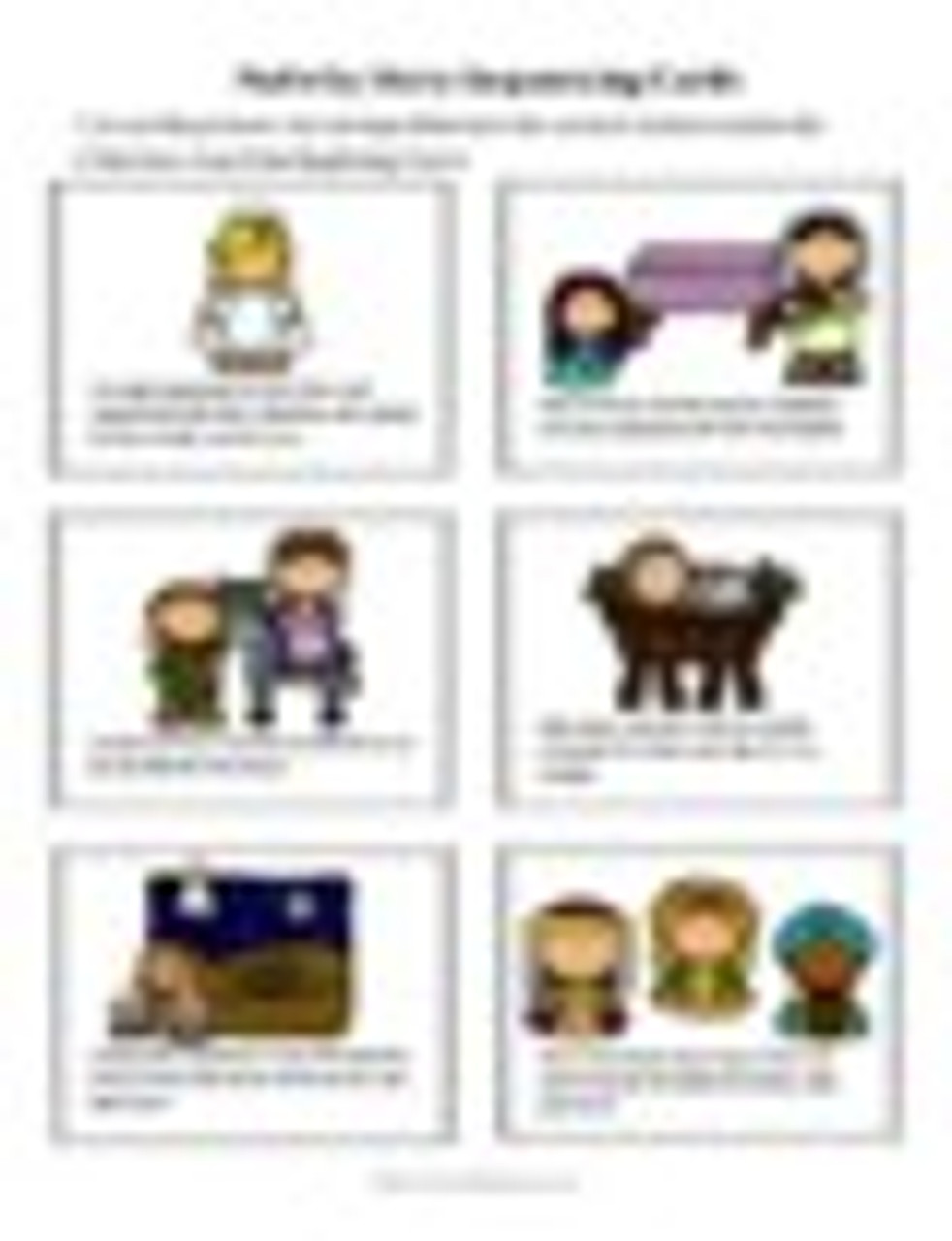 nativity story for kids christmas sequencing cards about the birth of jesus