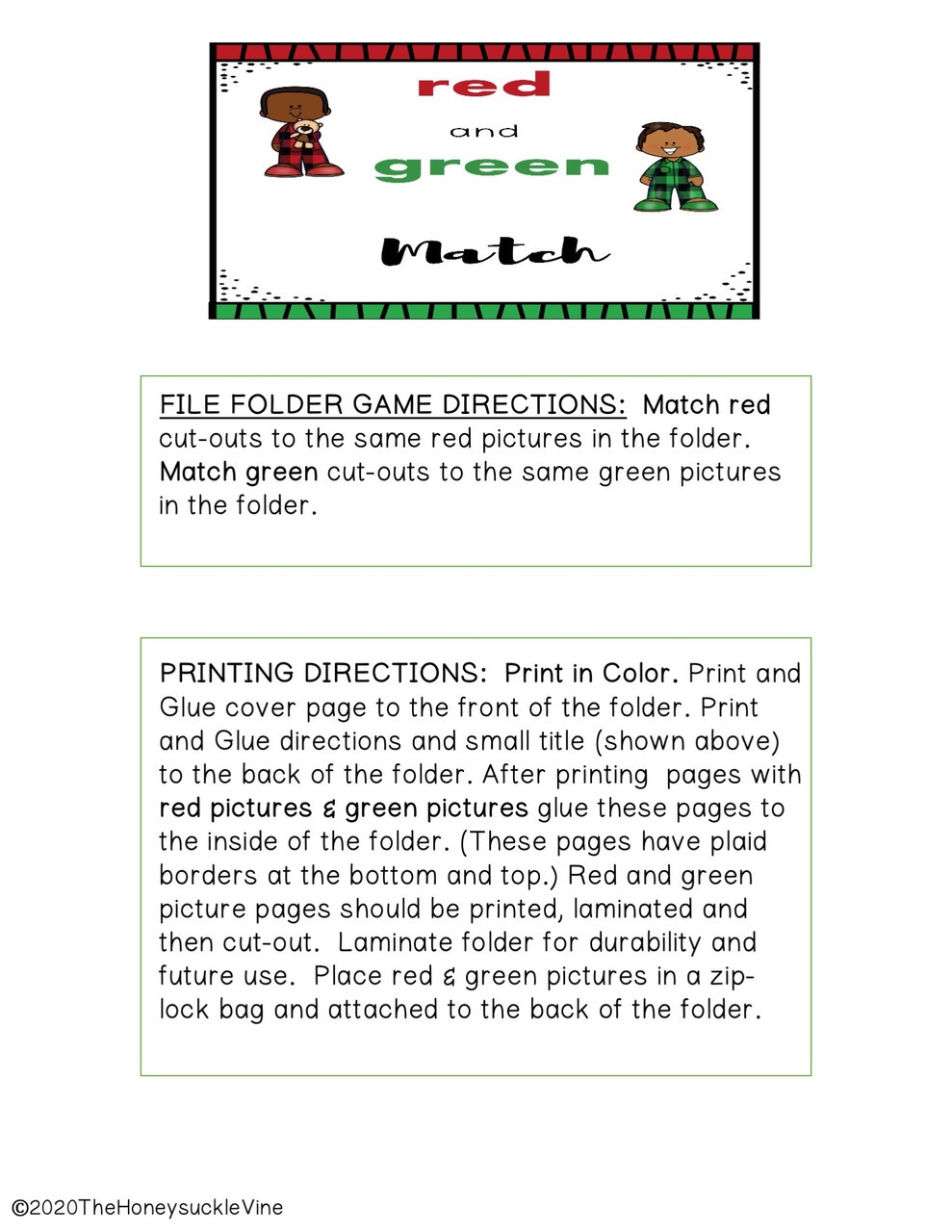 red-green-match-sort-and-order-games-w-asl for Red And Green Choices Free Printable Red & Green Match, Sort and Order Games w/ ASL for Red And Green Choices Free Printable