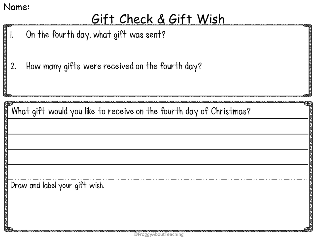 12 Days of Christmas Literacy Packet