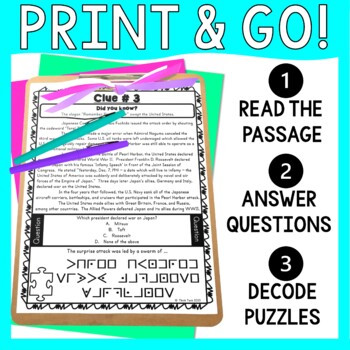 Pearl Harbor PUZZLE STATIONS: Introduction to World War II, Pearl Harbor Day