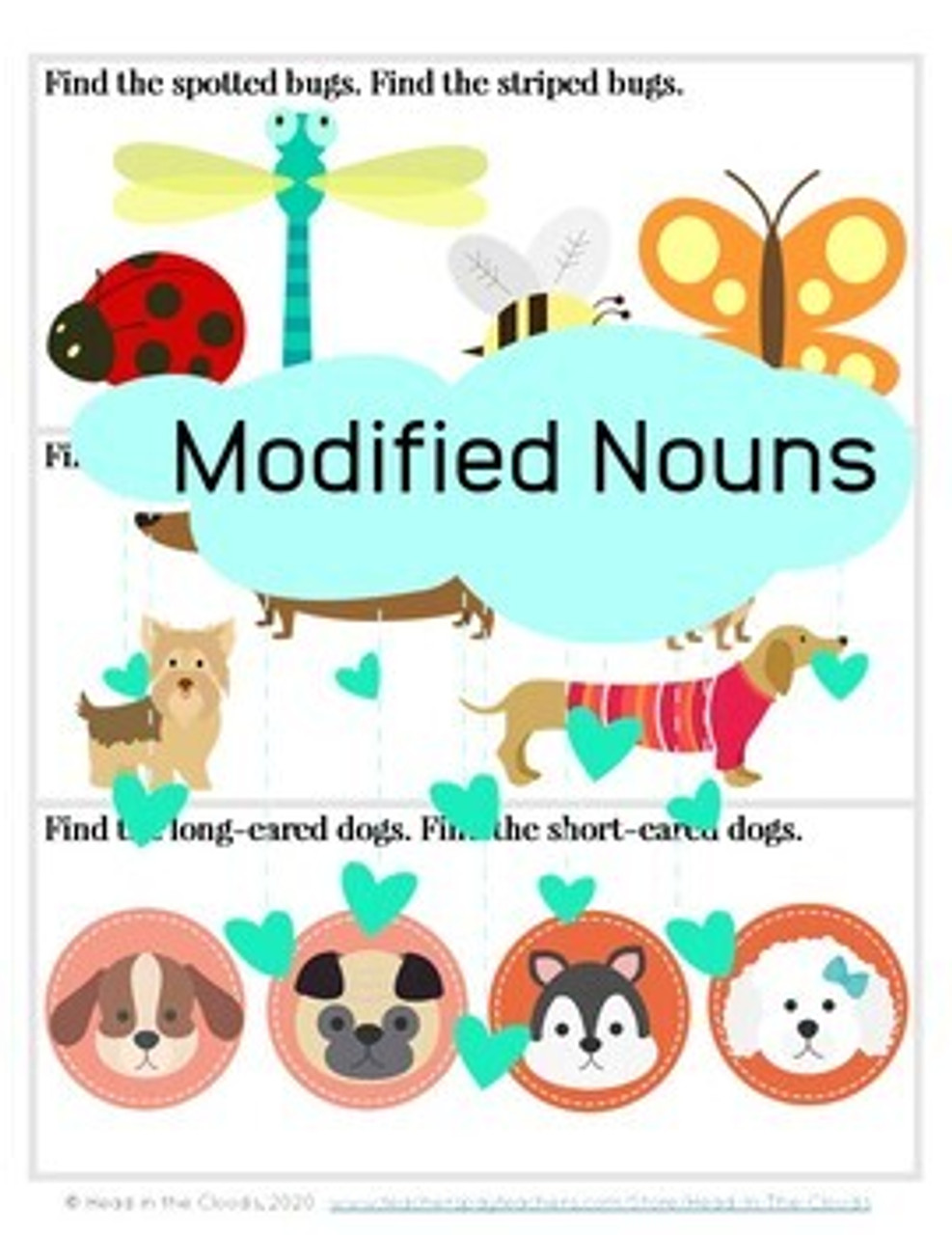 Modified Nouns - Expressive and Receptive Language - Field of Four