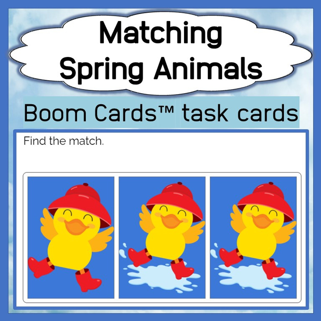 Matching: Spring Animal Theme Boom Cards™