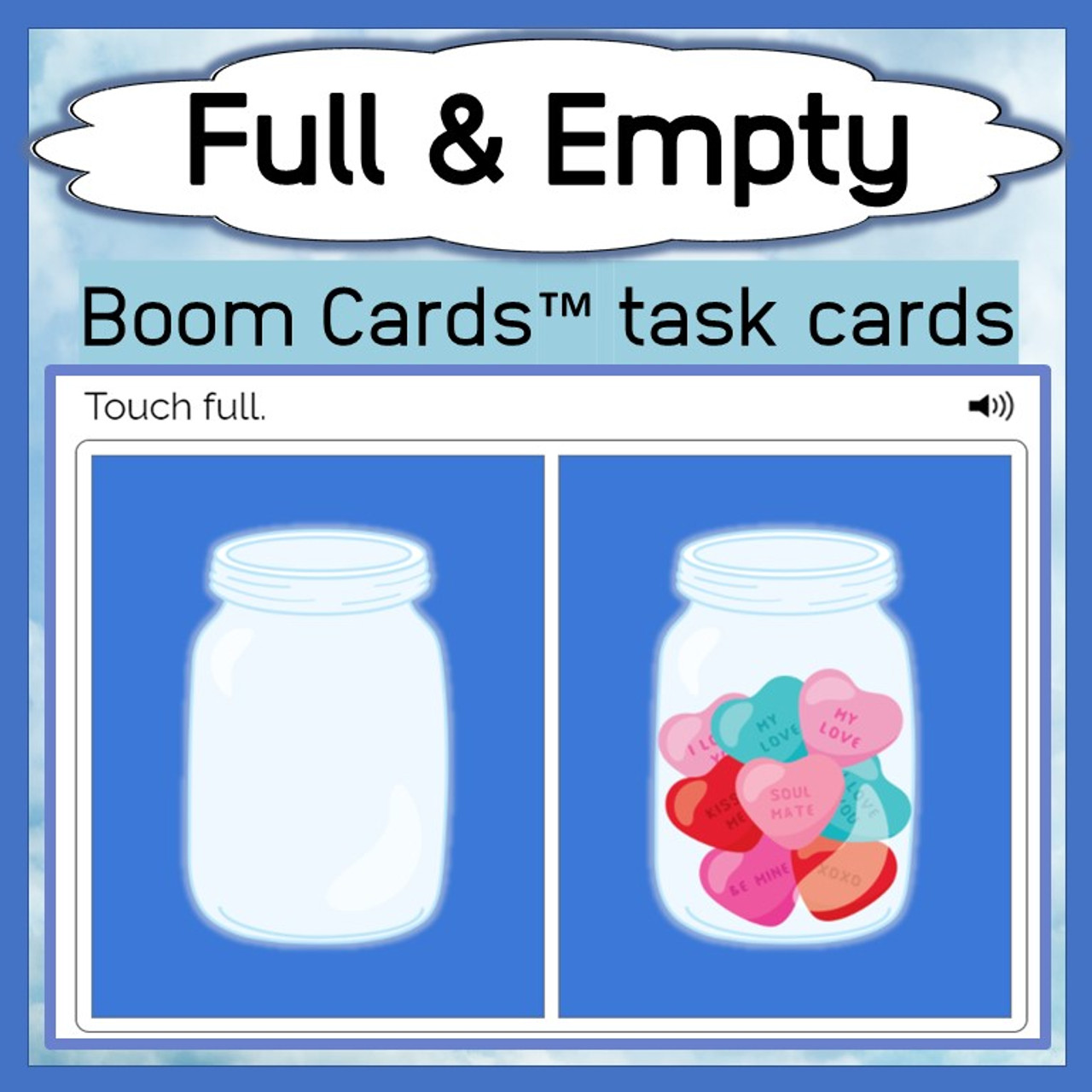 Opposites Full And Empty Deck 1 Concept Identification Deck Boom Cards Amped Up Learning