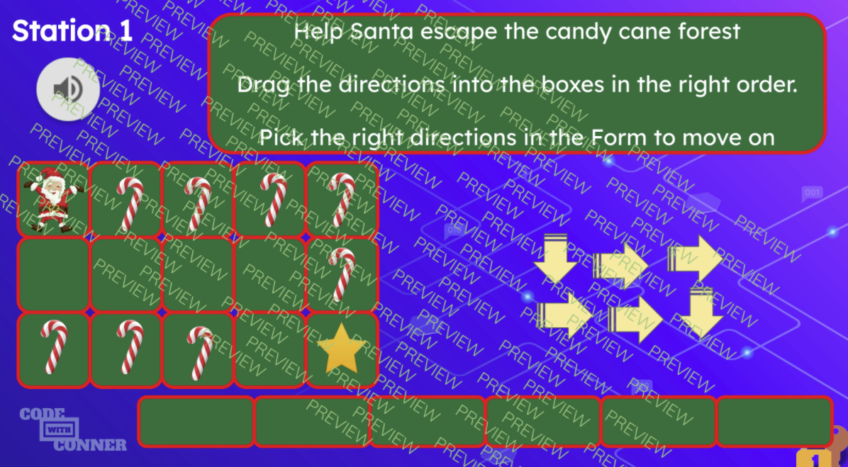 Code with Santa - A digital escape room for elementary students