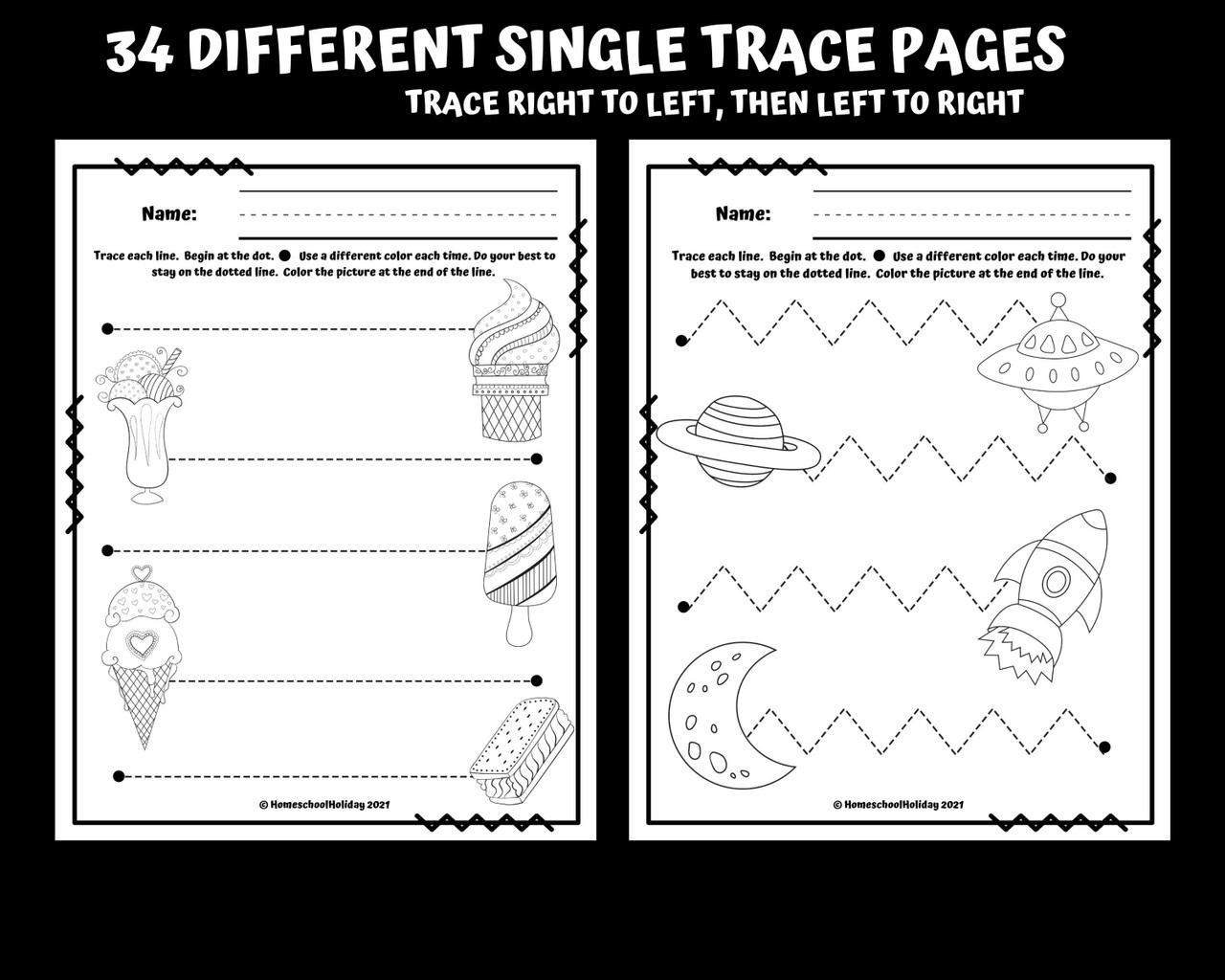 tracing lines pre writing fine motor activities left to right