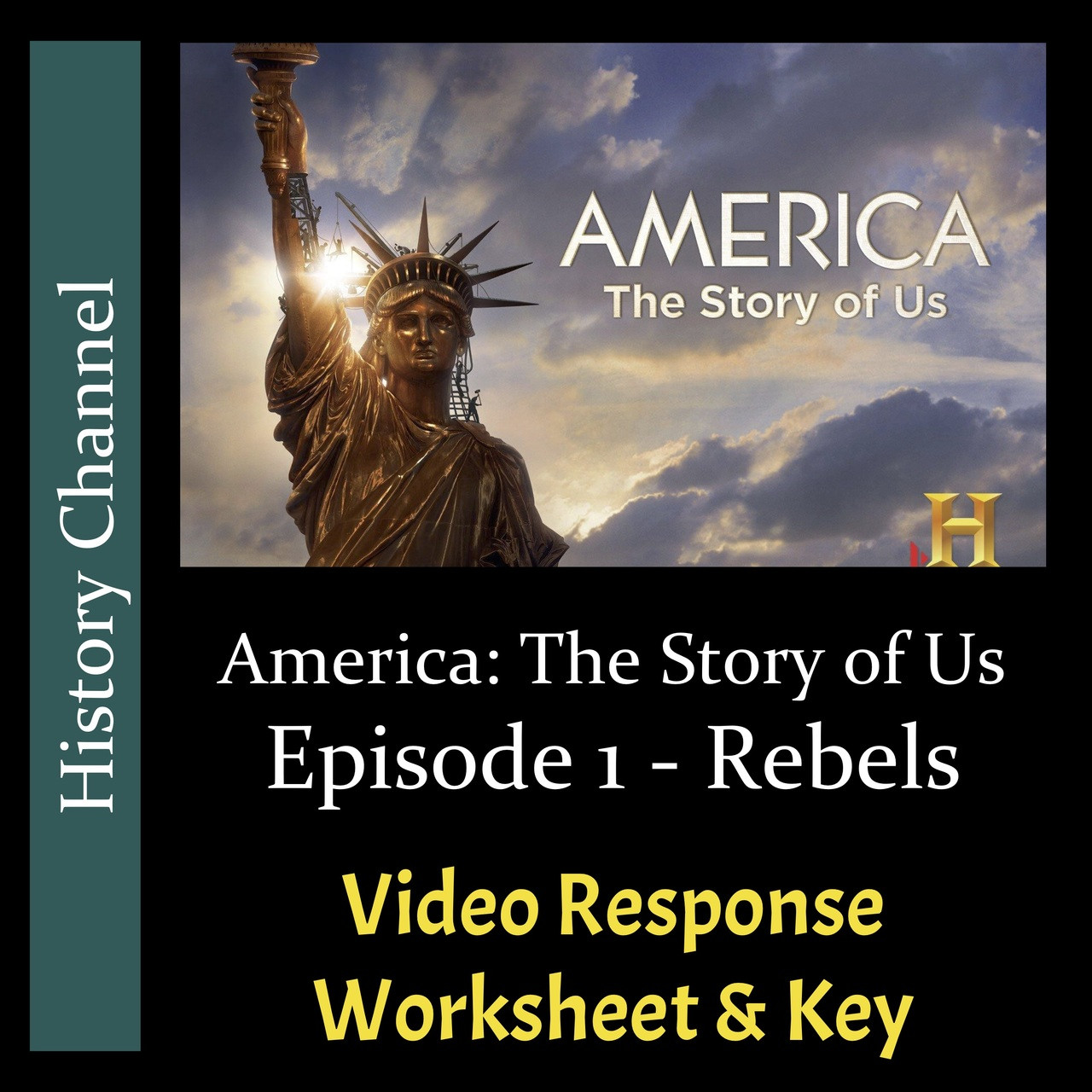 america-the-story-of-us-episode-1-rebels-video-response-worksheet-editable-amped-up