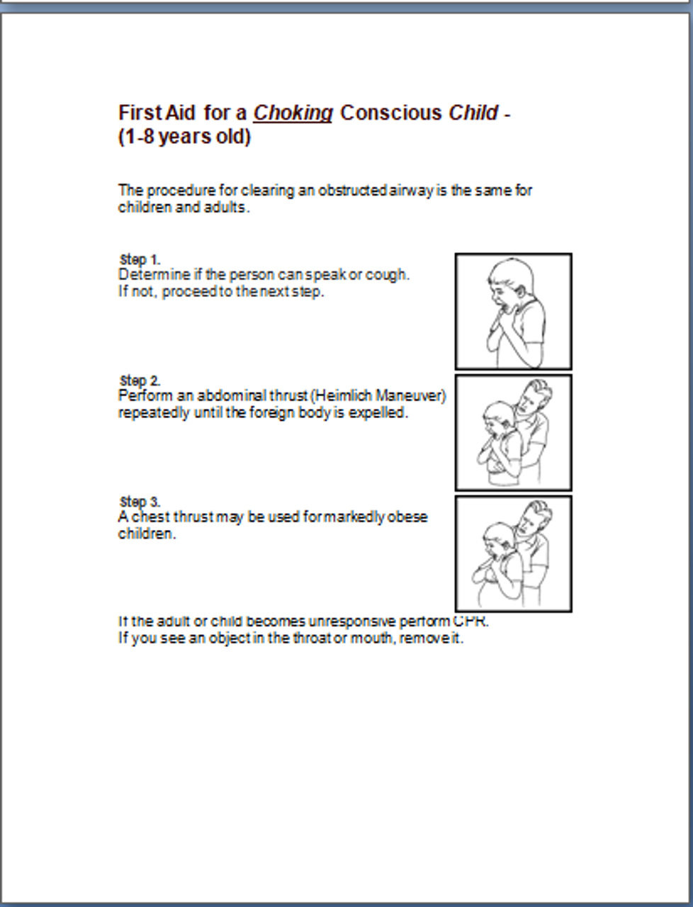 CPR-instructions, images and pocket guides