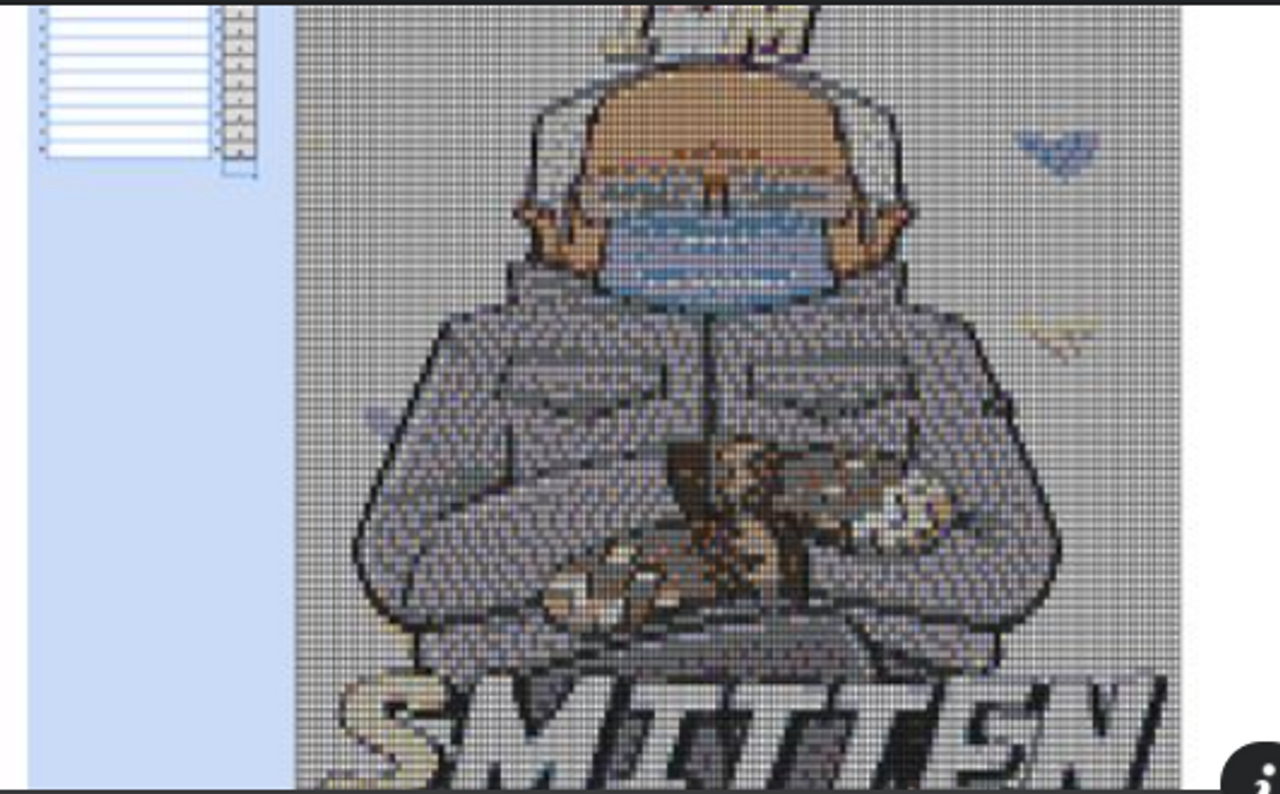 Bernie Sanders " I'm Smitten" Pixel Art- Fully Editable