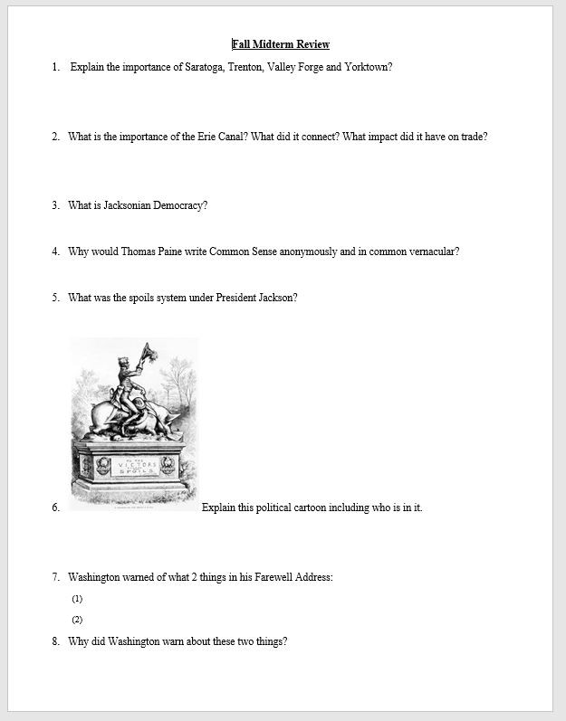 US History Midterm Review Amped Up Learning