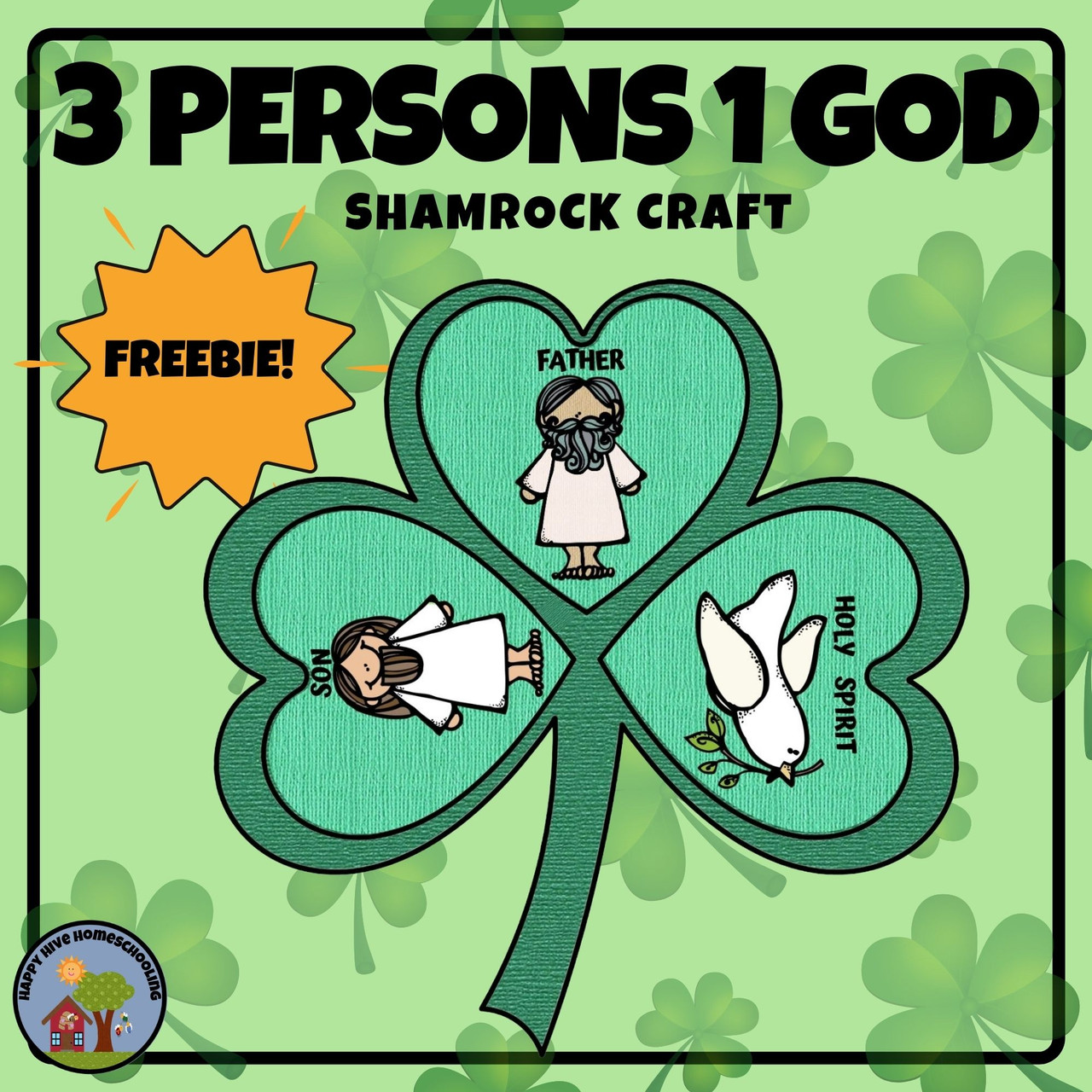 Three Persons in One God Holy Trinity Shamrock Craftivity - FREEBIE three-persons-in-one-god-holy-trinity-shamrock-craftivity-freebie