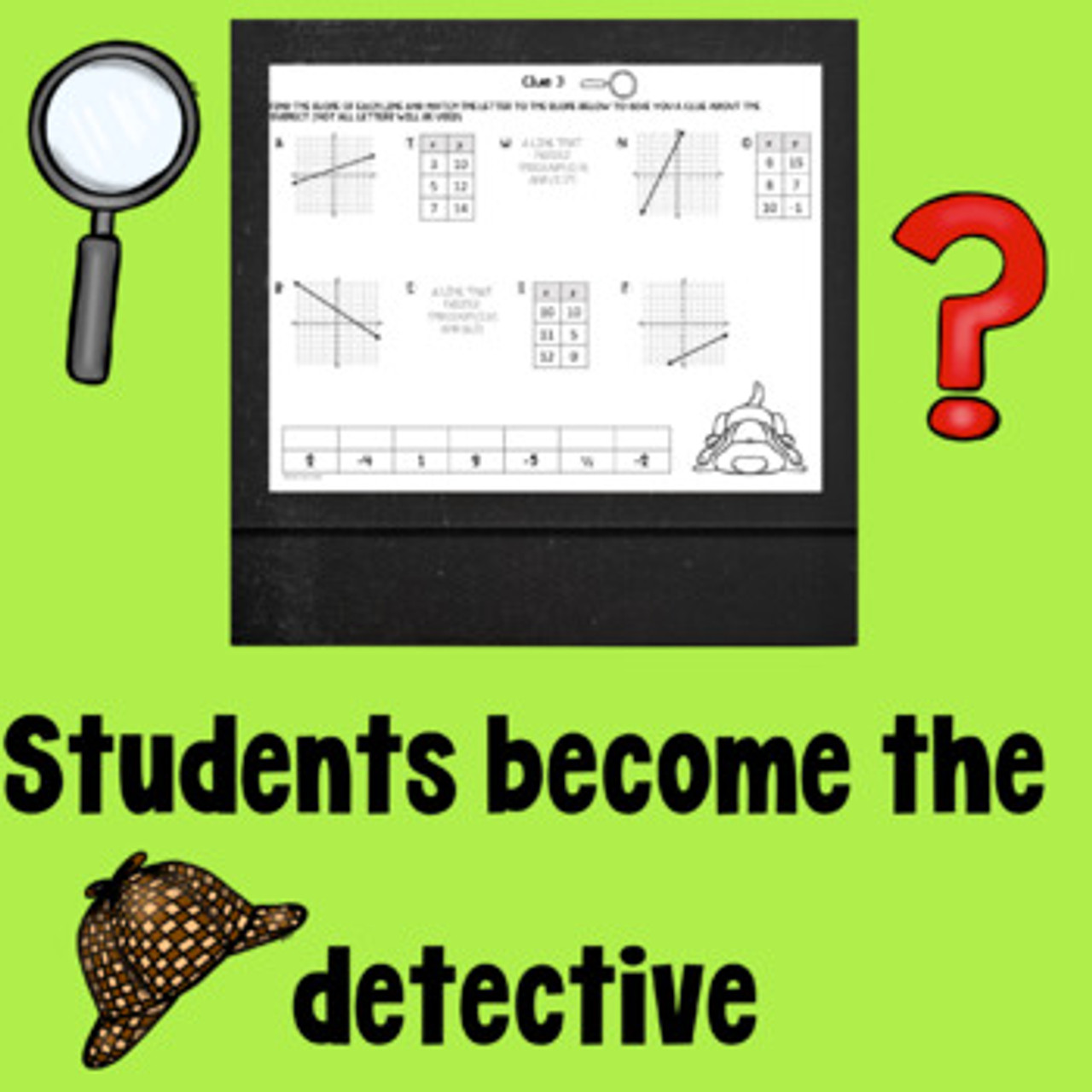 Finding the Slope from Graphs, Tables, and Points Murder Mystery - PDF & Digital