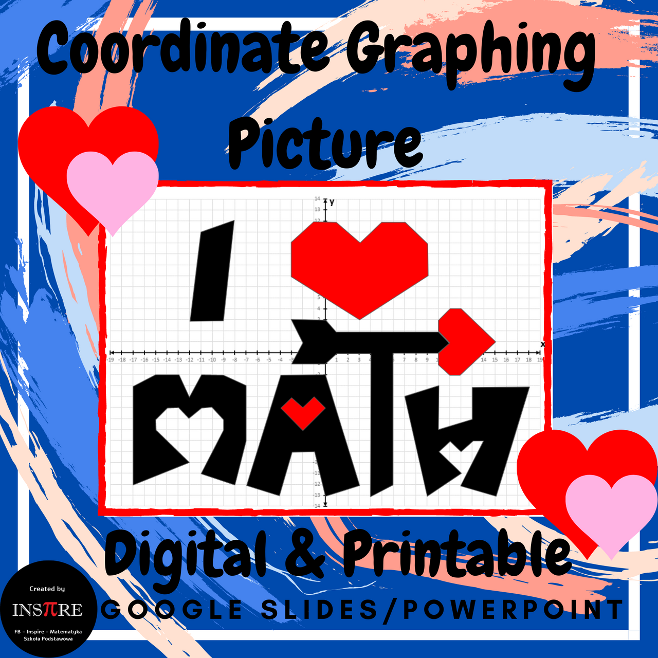 Coordinate Plane Mystery Picture Graphing 4 Quadrants Printable Digital