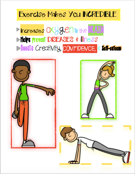 PE Posters: Exercise Makes You Incredible -Benefits of PE Sport