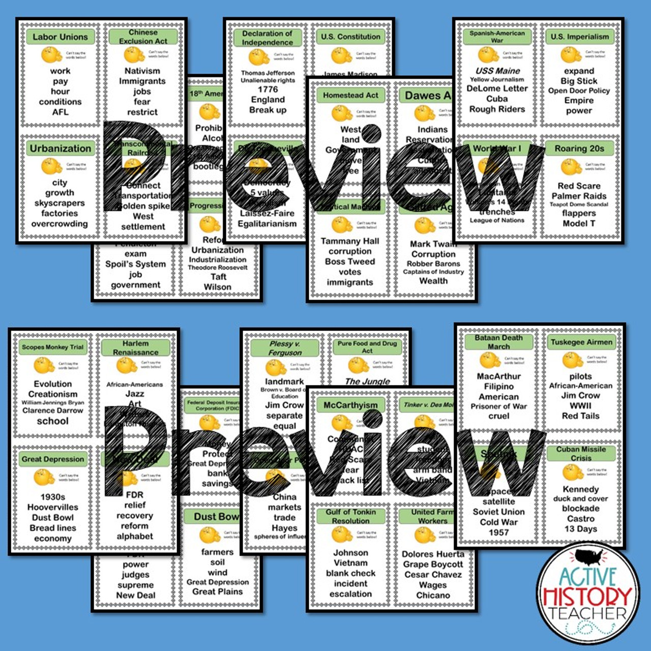 US History EOC Review Game TABOO