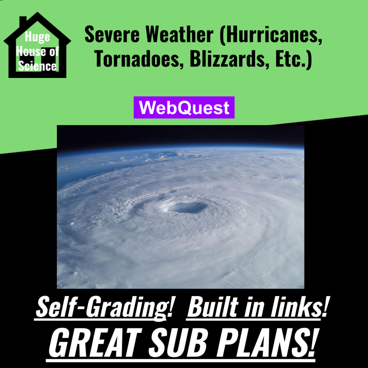 Severe Weather WebQuest (Hurricanes, Tornadoes, Lightning, Etc.) Great sub plans