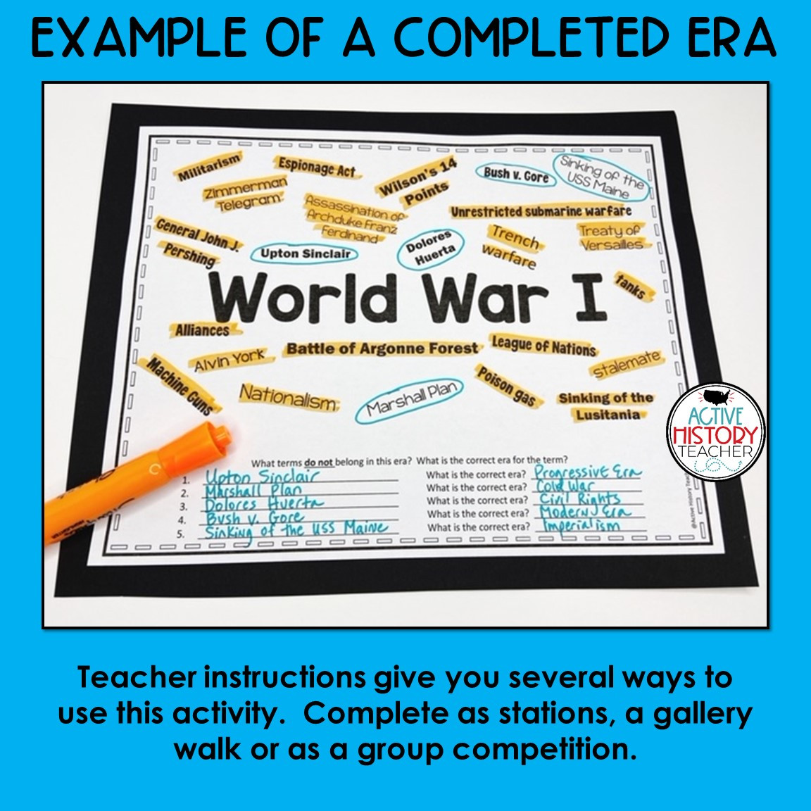 US History EOC Review Activity Eras Review What Doesn't Fit?