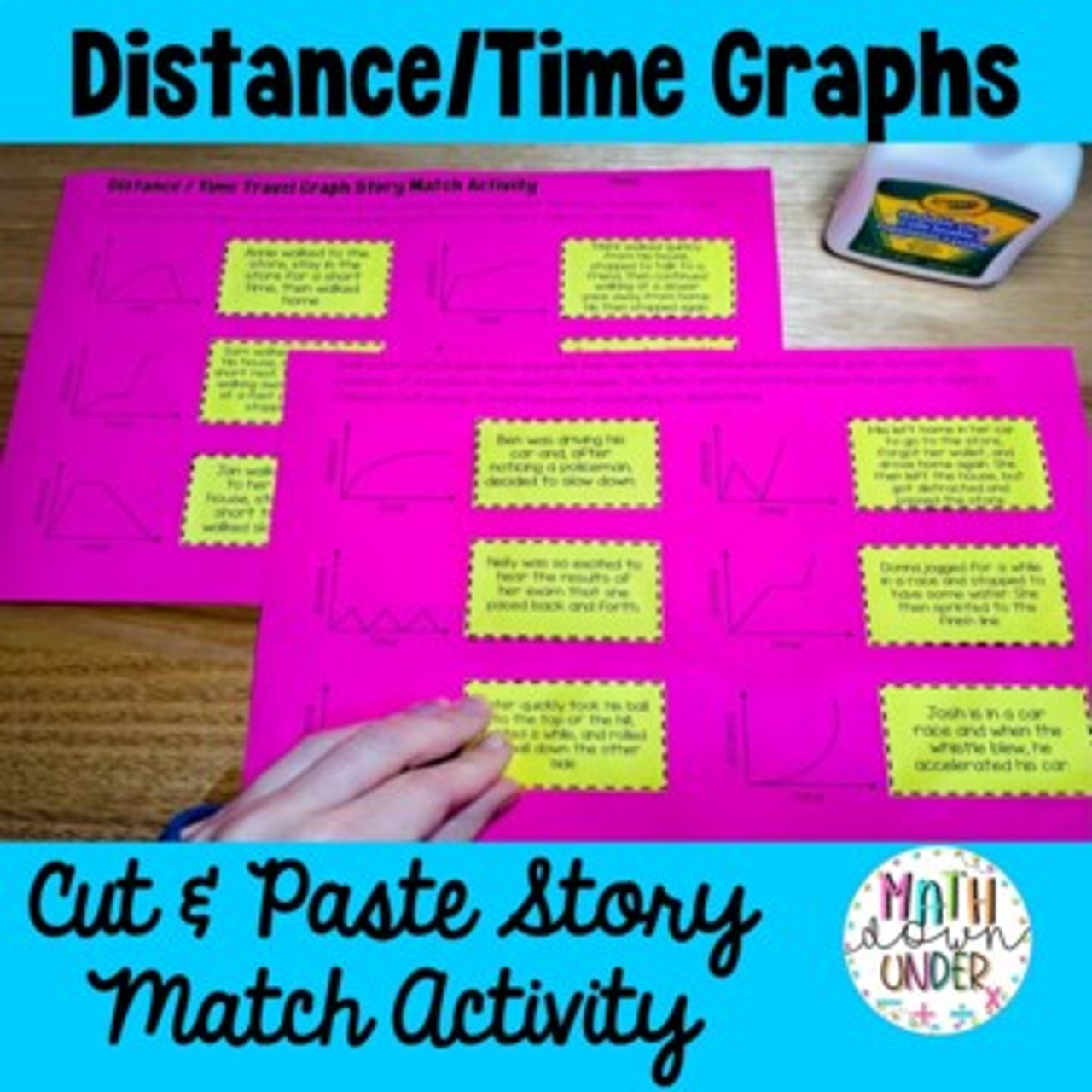 Distance-Time Graphs Scenarios Card Sort  Distance time graphs, Distance  time graphs worksheets, Physical science lessons