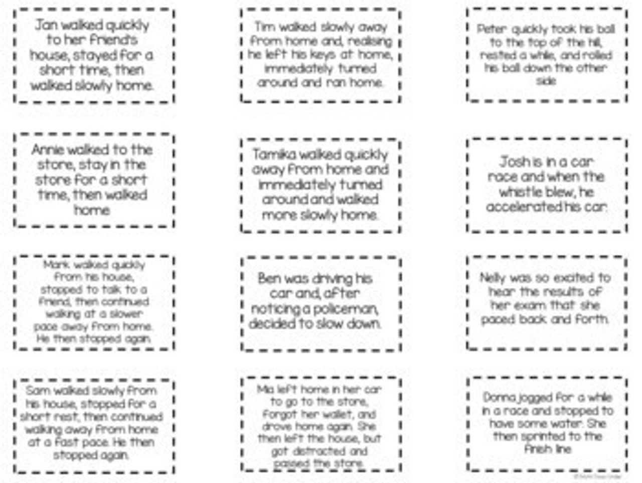 Motion Graphs (Distance Time Graphs) - Worksheet