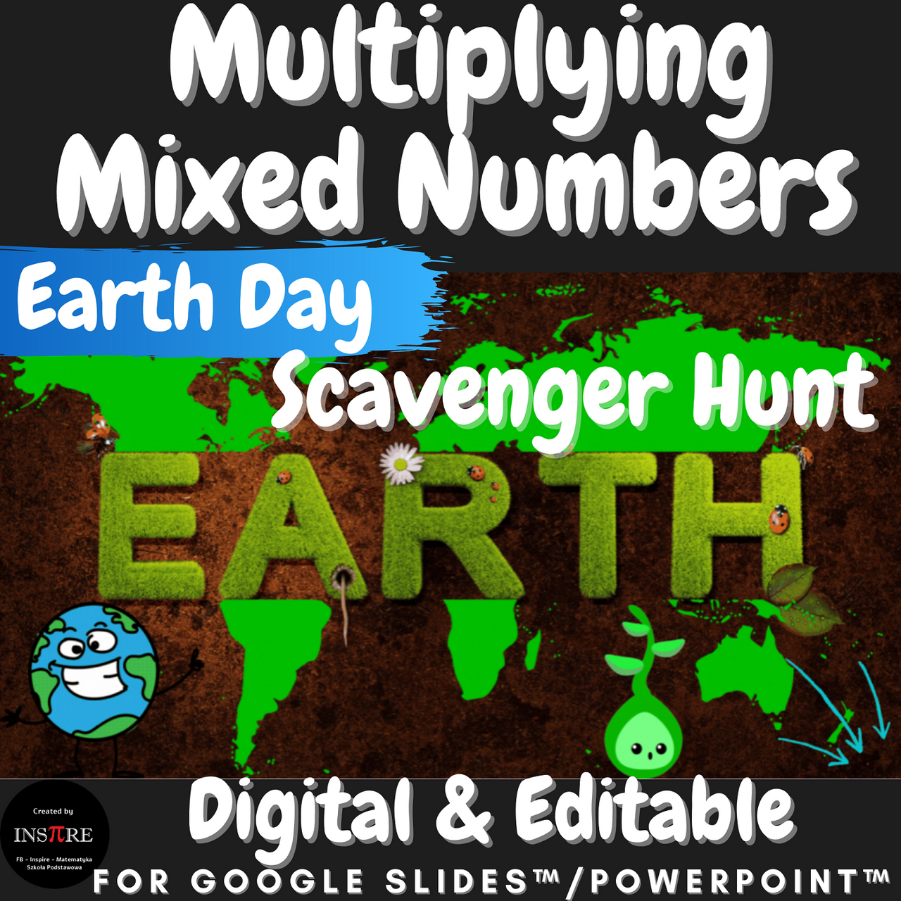 Multiplying Mixed Numbers Earth Day Scavenger Hunt Around the World Escape Room