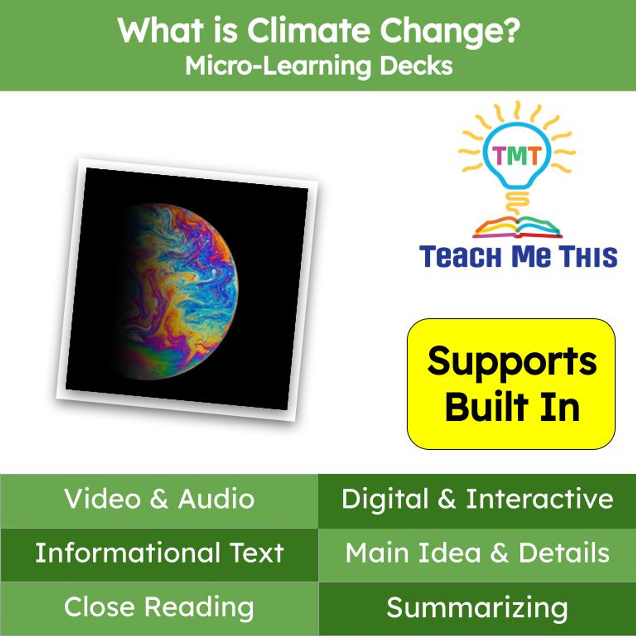 Climate Change Informational Text Reading Passage and Activities