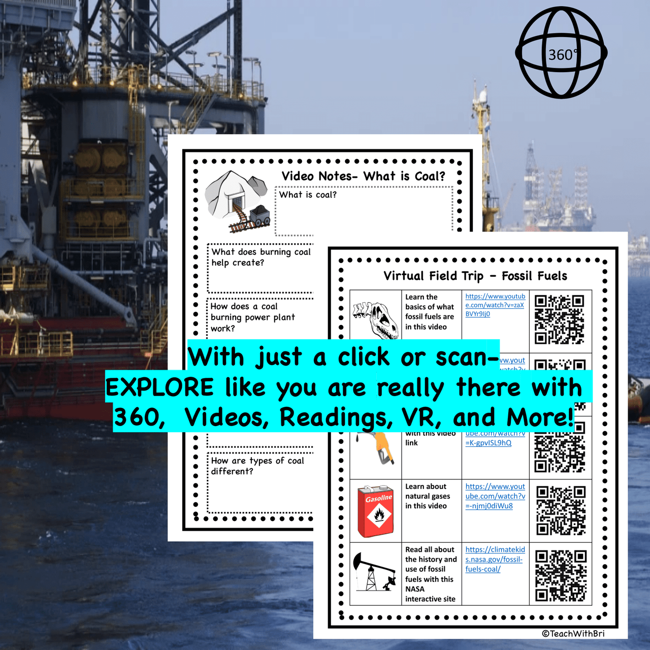  Fossil Fuels Virtual Field Trip  - Printable and Digital Versions Included