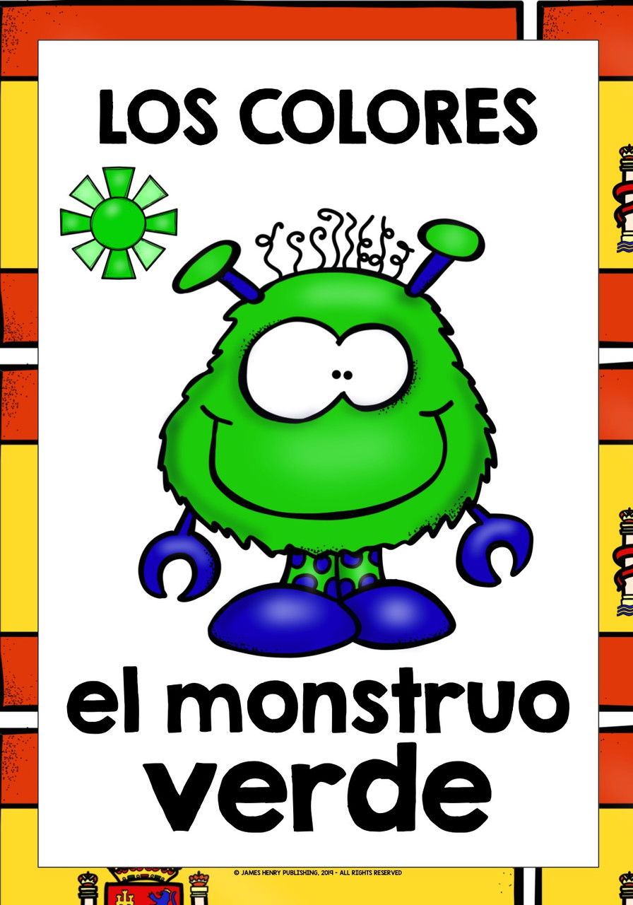 SPANISH COLORS FLASHCARDS POSTERS FREEBIE #2 - Amped Up Learning
