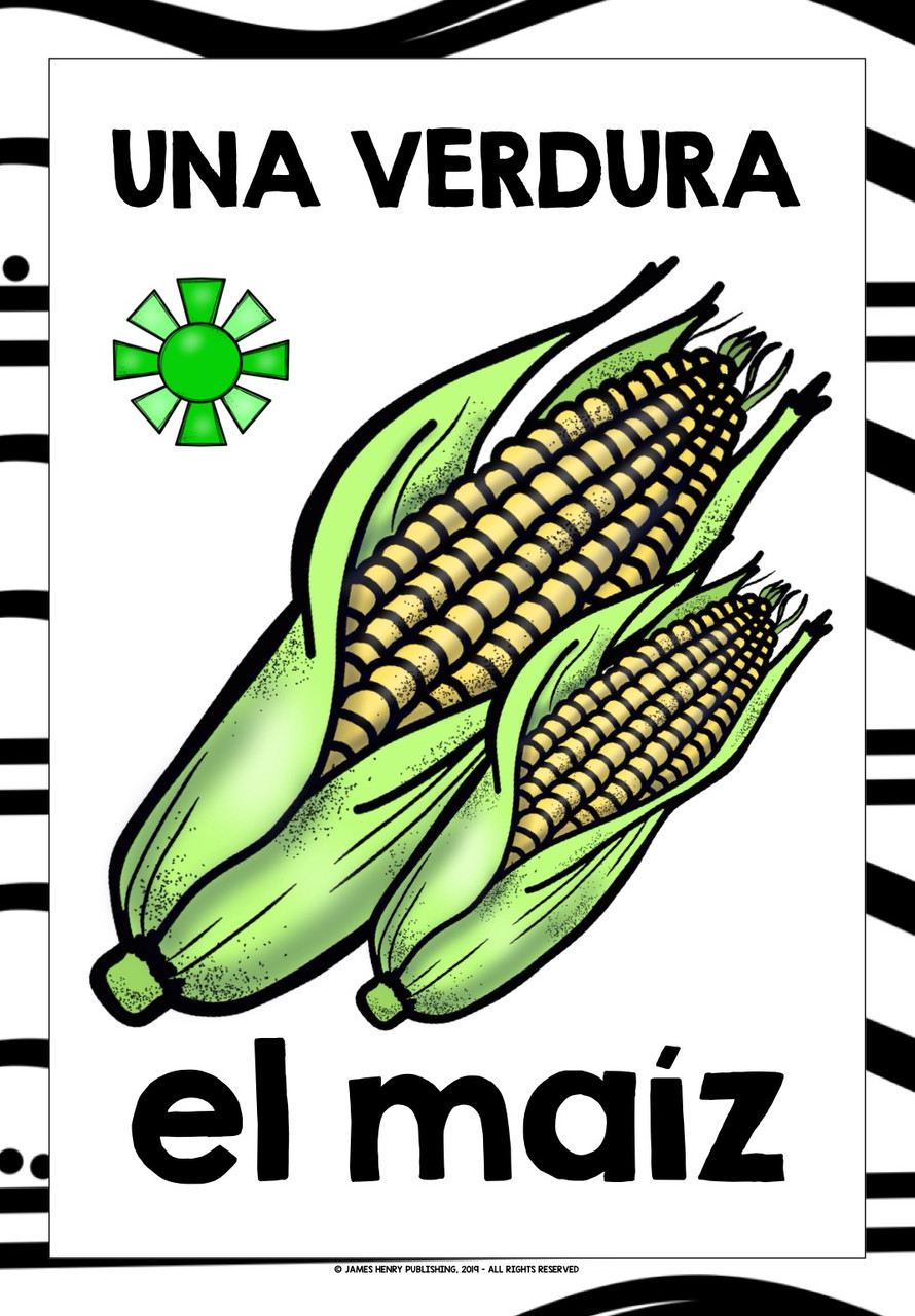 SPANISH VEGETABLES FLASHCARDS POSTERS