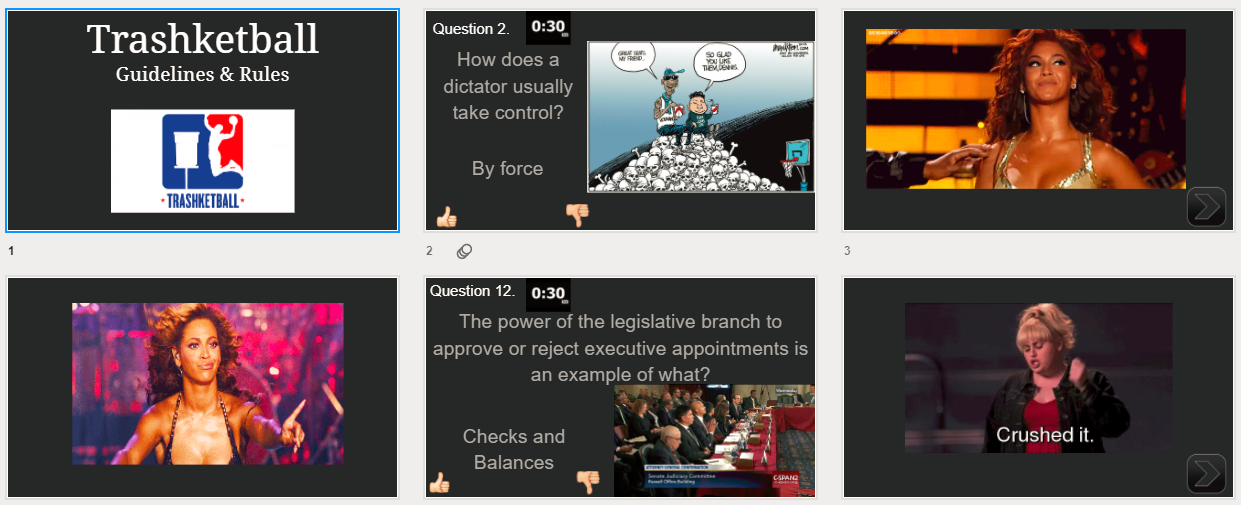 Trashketball Review Game Template. Fun GIFs! Any Subject. Editable
