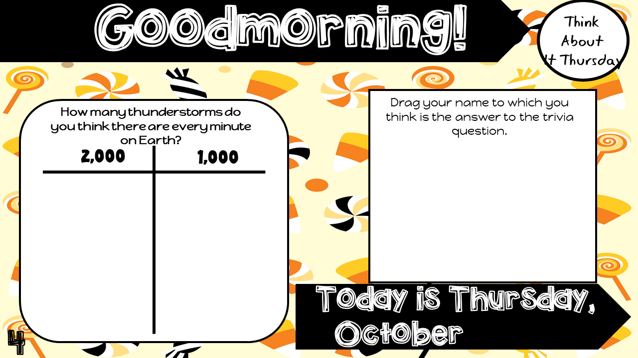 Attendance Tracker Question of the Day Jamboard October