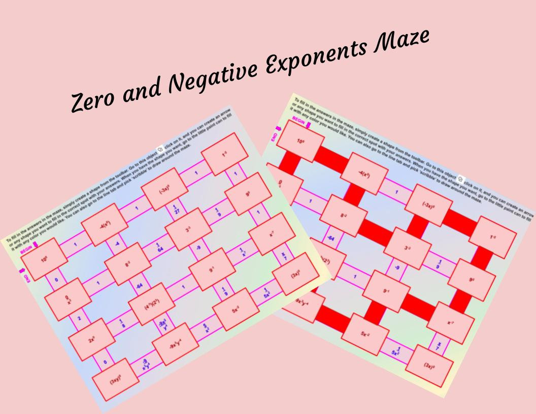Zero and Negative Exponents Maze - Amped Up Learning