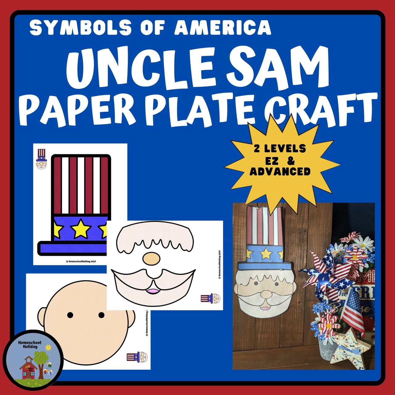 Patriotic fun for your little one! How to make an Uncle Sam or Eagle print.